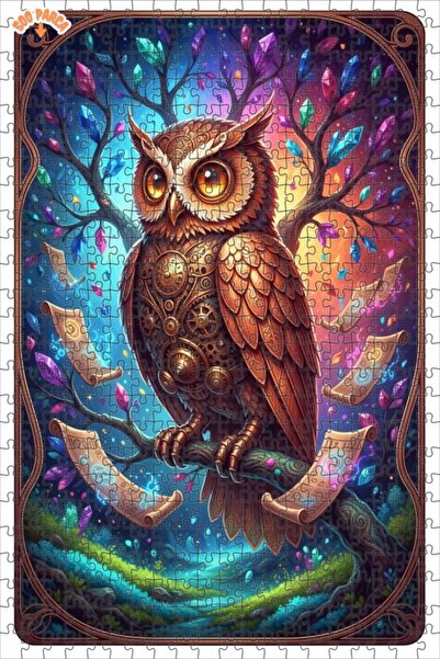 Teona Ahşap لغز خشبي مؤطر بطبقتين بمظهر لوحة زيتية لبومة ميكانيكية سحرية 500 ...