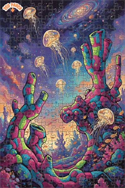 Teona Ahşap لغز خشبي مؤطر بطبقتين من فن قنديل البحر الفلكي 250 قطعة 30x30