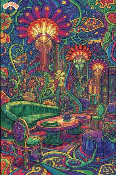 Teona Ahşap فن منطقة الحياة السحرية بمظهر الألوان المائية 500 قطعة 50x30