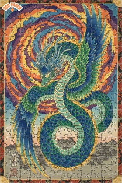 Teona Ahşap لغز خشبي على شكل مخلوق أسطوري بأجنحة التنين، مظهر لوحة زيتية، 250...