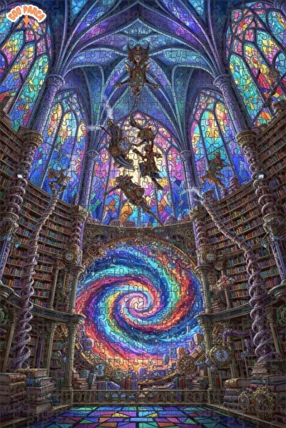 Teona Ahşap Mysterious Library Universe Double Layer Framed Wooden Puzzle 500...