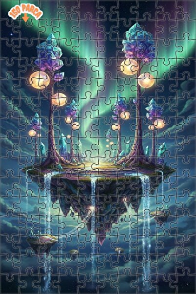 Teona Ahşap لغز خشبي مؤطر بطبقتين من مجموعة جزيرة الكريستال الغامضة والسماء ا...