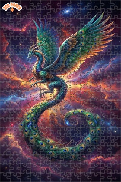 Teona Ahşap لغز خشبي رائع على شكل تنين الفهد الكوني ذو طابقين مؤطر 250 قطعة 3...