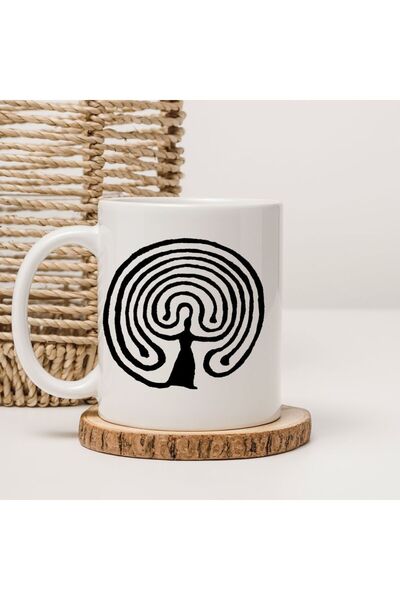 kubdekor Cretan Labyrinth Printed Mug Cup Ethnic Patterns Series