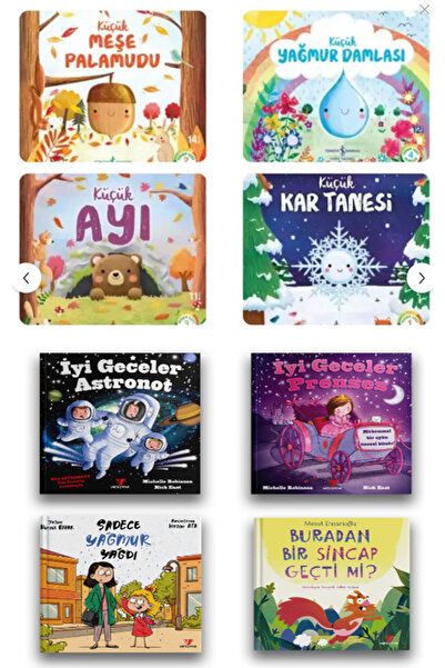 TÜRKİYE İŞ BANKASI KÜLTÜR YAYINLARI 8 li Çocuk Kitabı Seti / Okul Öncesi / Be...