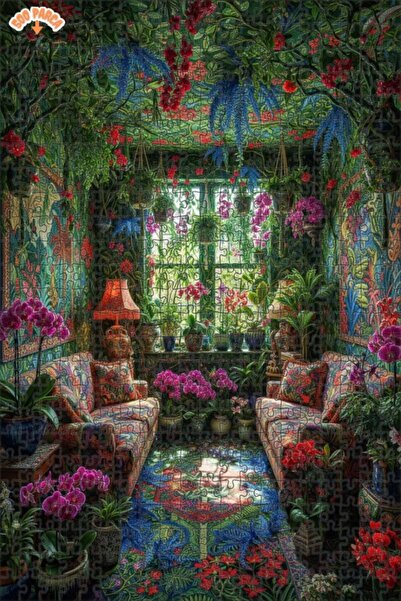 Teona Ahşap لغز خشبي بمظهر لوحة زيتية لحديقة نباتية غامضة 500 قطعة 50×30