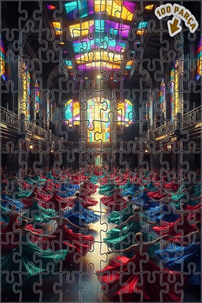 Teona Ahşap لغز فني لنساء يرتدين فساتين ملونة في قاعة الرقص، لوحة زيتية، 100 ...