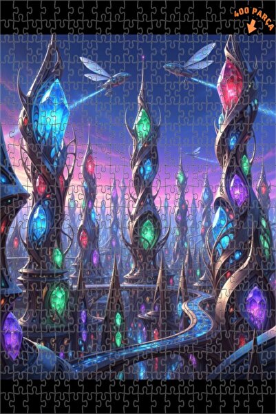 Teona Ahşap لغز خشبي بإطار مزدوج الطبقات من كريستال سيتي ديف، 400 قطعة، 35×35