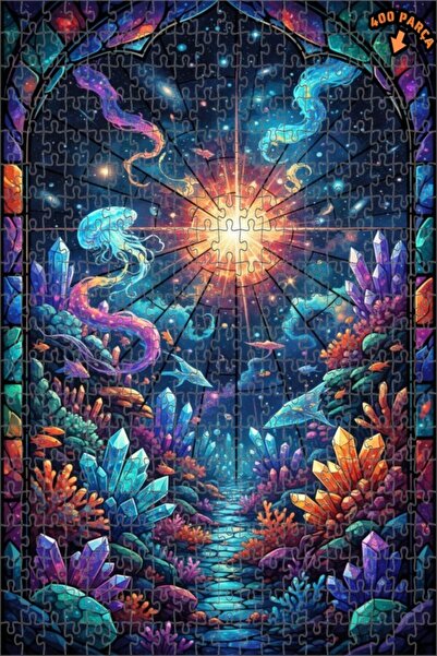 Teona Ahşap رحلة الكريستال في المحيط الكوني، فن ذو مظهر مائي، 400 قطعة، 35×35