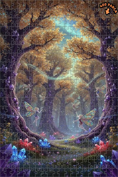 Teona Ahşap لغز خشبي مؤطر بطبقتين من فيريل الغابة الخيالية والغابة الكريستالي...