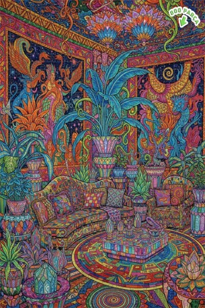 Teona Ahşap لغز خشبي بإطار مزدوج الطبقات بنمط زيتوني ملون من سايديكال تروبيك ...