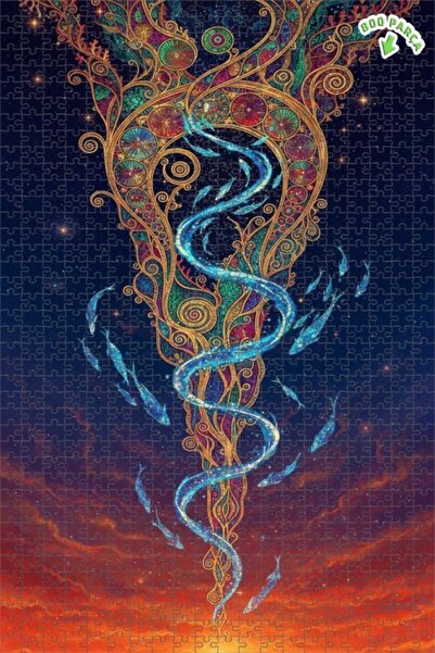 Teona Ahşap لغز خشبي مؤطر بطبقتين من ميستري فلو بتصميم فني لوحيد القرن 800 قط...