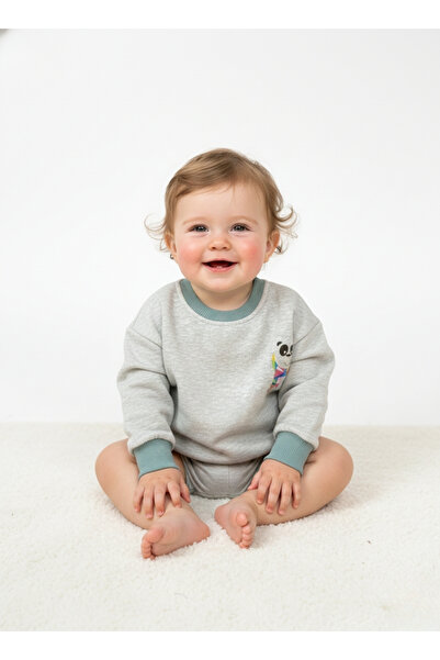 LOGO AKSESUAR Children's Cotton Colorful Printed Oversized 2 Thread Sweatshirt