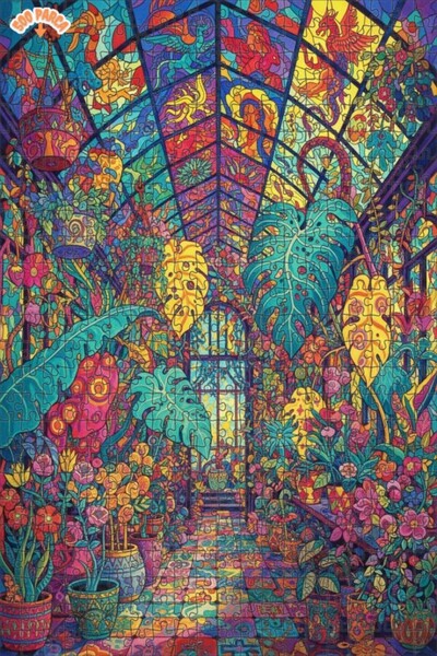 Teona Ahşap لغز خشبي بإطار ذو طابقين بمظهر لوحة زيتية بألوان زاهية على طراز ا...