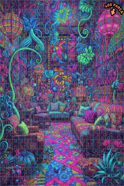 Teona Ahşap لغز خشبي مؤطر بطبقتين بمظهر لوحة زيتية لغرفة الحديقة السحرية 400 ...