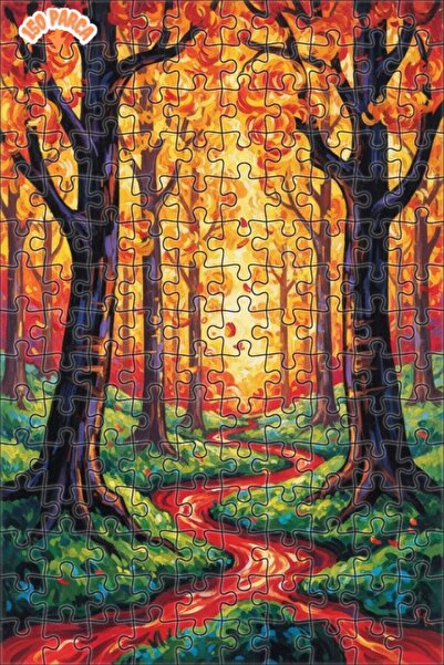 Teona Ahşap Magical Forest Stream Oil Painting Look Wooden Puzzle 150 Pieces ...