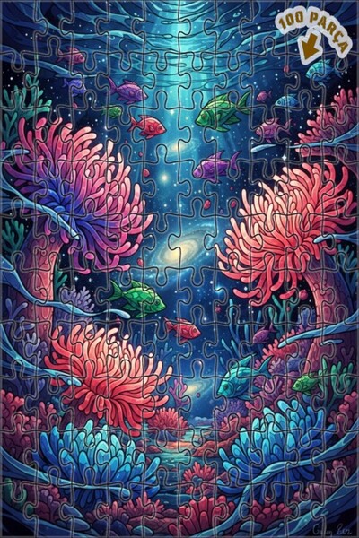 Teona Ahşap لغز خشبي بإطار مزدوج الطبقات بألوان تحت البحرية 100 قطعة 25x25