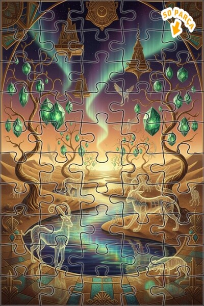 Teona Ahşap لغز خشبي مؤطر بطبقتين من أشجار الياقوت السحرية 50 قطعة 15×25