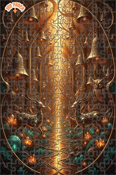 Teona Ahşap لغز خشبي بإطار مزدوج الطبقات بمظهر لوحة زيتية ساحرة من الغابة الذ...