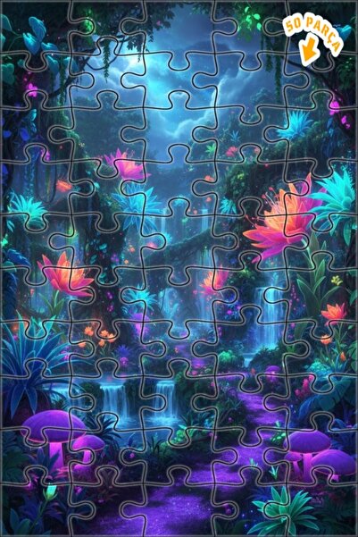 Teona Ahşap ألغاز خشبية مؤطرة بطبقتين بمظهر ألوان مائية لشلالات الغابة السحري...