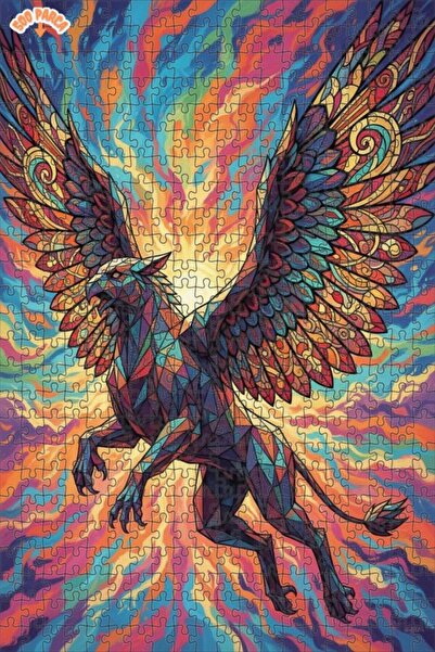 Teona Ahşap لغز خشبي بإطار مزدوج الطبقات بألوان زاهية وتصميم هندسي فني 500 قط...