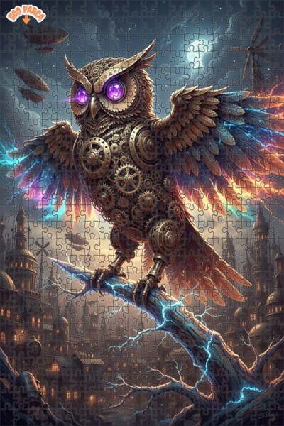 Teona Ahşap لغز خشبي مؤطر بطبقتين من ميكانيكال بايكنج آرت، عالم السحر، 500 قط...