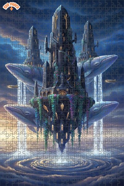 Teona Ahşap لغز خشبي رائع بإطار مزدوج الطبقات بتصميم قلعة السماء والحوتات الع...