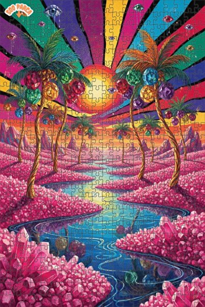 Teona Ahşap لغز خشبي بإطار مزدوج الطبقات من رؤيا كريستال بارادايس 500 قطعة 50x30