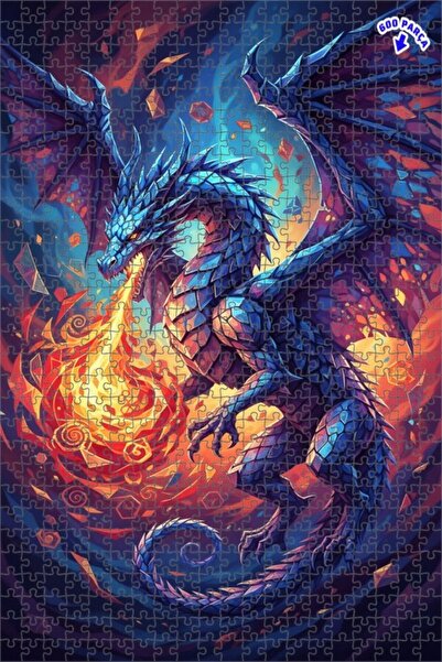 Teona Ahşap لغز خشبي بإطار مزدوج الطبقات من دراغون فاير 600 قطعة 50x35