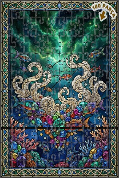 Teona Ahşap ألغاز خشبية مؤطرة بطبقتين بتصميم مخلوقات بحرية سحرية ومناظر طبيعي...