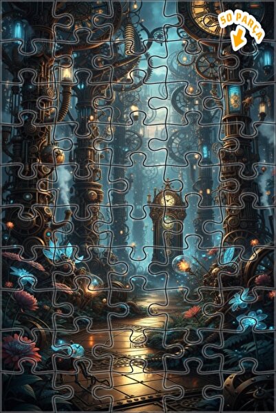 Teona Ahşap لغز خشبي مؤطر من طابقين بتصميم ملون على طراز ستيمبانك من مجموعة ح...