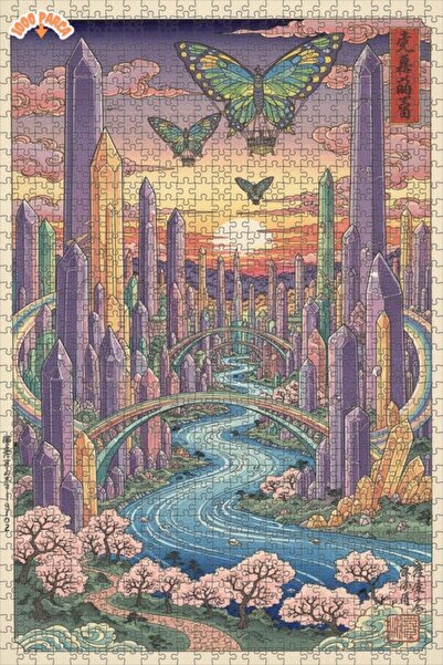 Teona Ahşap لغز خشبي بإطار مزدوج الطبقات من كريستال سيتي، رحلة بالون الفراشة،...