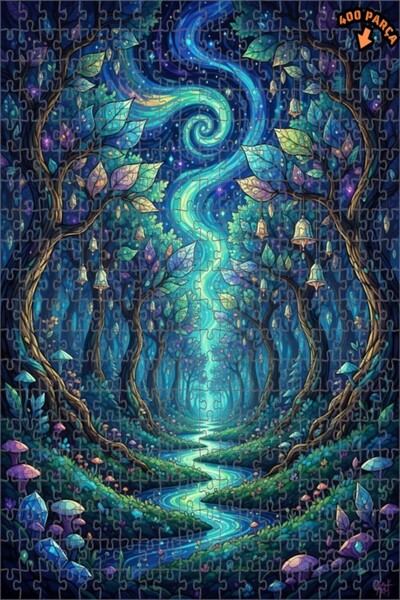 Teona Ahşap لغز خشبي مؤطر بطبقتين من ماركة ماجيكال فورست ريفر 400 قطعة 35×35