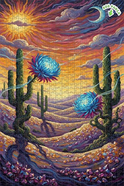 Teona Ahşap لغز خشبي مؤطر بطبقتين بمظهر لوحة زيتية يشبه حلم الصحراء الساحر، 8...