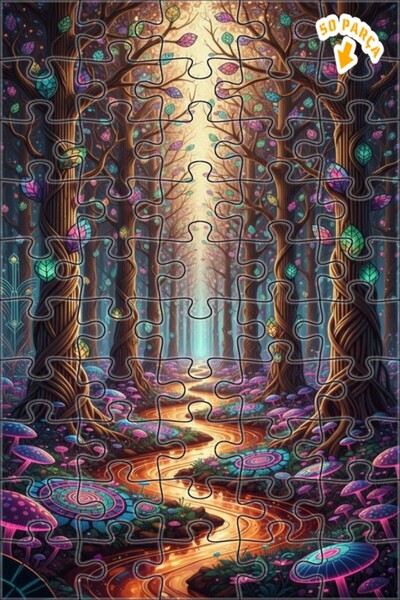 Teona Ahşap لغز خشبي مؤطر بطبقتين من ماركة ماجيكال فورست ريفر 50 قطعة 15×25