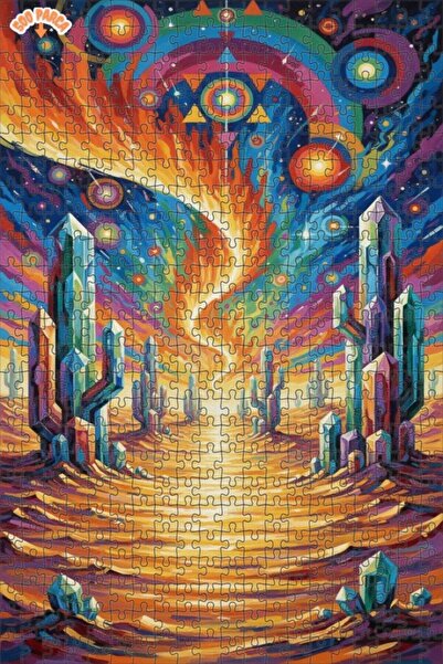 Teona Ahşap لغز خشبي بإطار مزدوج الطبقات بمظهر لوحة زيتية لصحراء كريستال فاها...