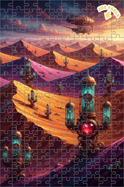 Teona Ahşap لغز خشبي بإطار مزدوج الطبقات بمظهر لوحة زيتية على طراز عالم الصحر...