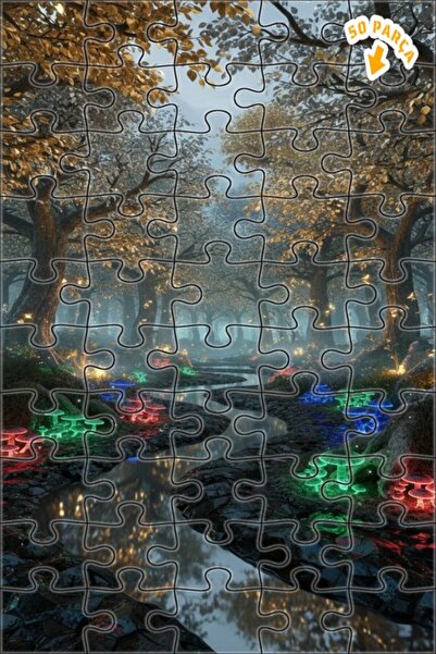 Teona Ahşap أضواء الغابة السحرية، لغز خشبي بإطار مزدوج الطبقات بمظهر لوحة زيت...