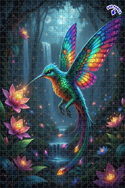 Teona Ahşap لغز خشبي مؤطر بطبقتين بتصميم فني ساحر لطائر الفراشة والشلال 600 ق...