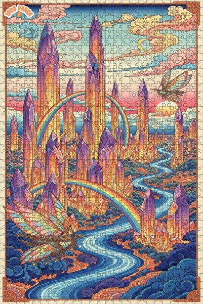 Teona Ahşap لغز خشبي بإطار مزدوج الطبقات من كريستال فالي مغامرة 1000 قطعة 70x50