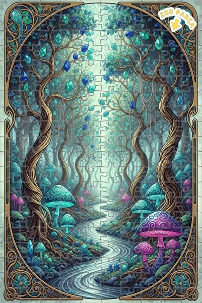 Teona Ahşap لغز خشبي بإطار ذو طابقين بتصميم عصري يشبه مشهد شلالات الغابة السح...