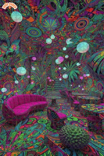 Teona Ahşap لغز خشبي بإطار ذو طابقين بمظهر لوحة زيتية بنمط الغابة السحرية 100...