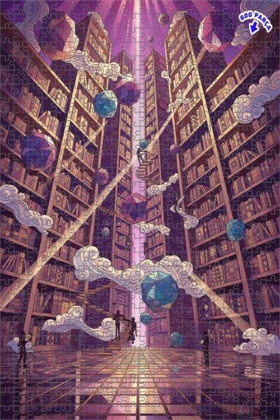 Teona Ahşap لغز خشبي مؤطر بطبقتين بمظهر فني هندسي من مكتبة إنفينيتي، 600 قطعة...