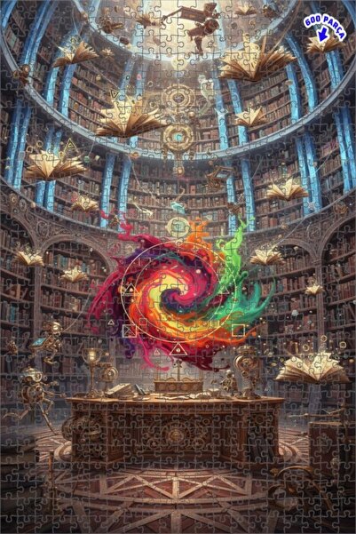 Teona Ahşap لغز خشبي مغلف بطبقتين على شكل حلزون سحري من مكتبة غامضة، 600 قطعة...