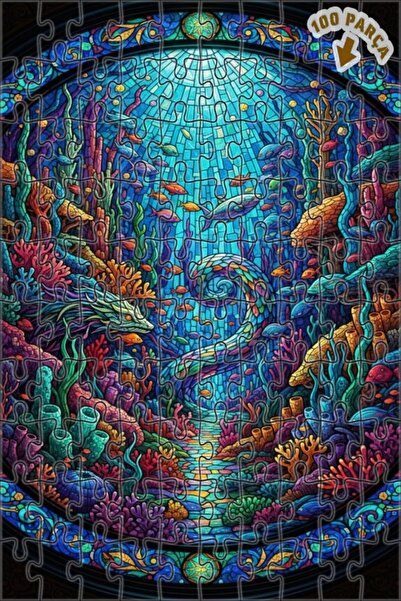 Teona Ahşap لغز خشبي رائع على شكل تنين البحر وحشية الأسماك مكون من طابقين بإط...