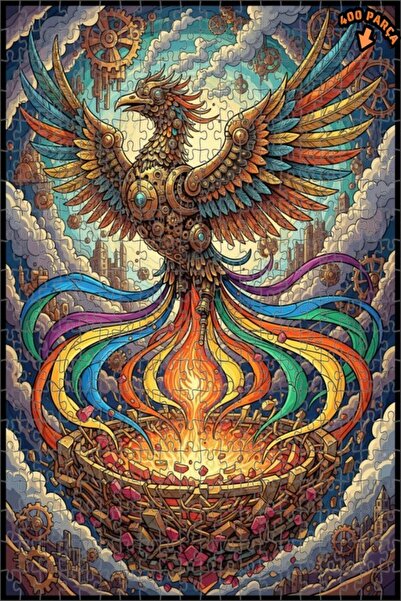 Teona Ahşap لغز خشبي ميكانيكي على شكل فينيكس ستيمبانك ذو طبقتين 400 قطعة 35x35