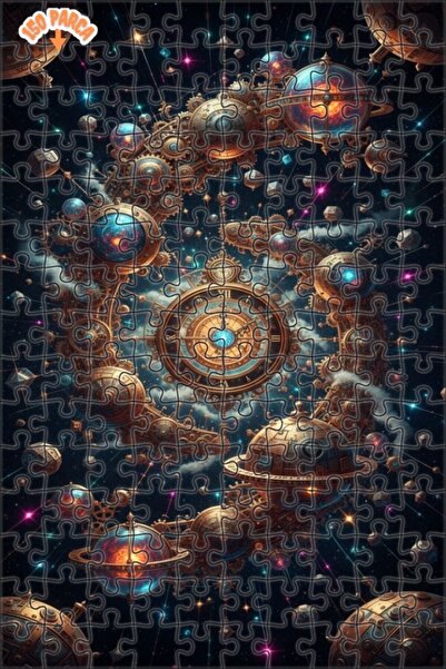 Teona Ahşap لغز خشبي بإطار مزدوج الطبقات مع ساعة كونية غامضة 150 قطعة 20×30