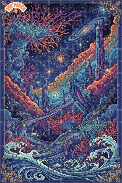 Teona Ahşap لغز خشبي بإطار مزدوج الطبقات على شكل شلال كريستالي تحت البحر 150 ...