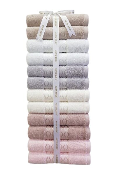 Özdilek Elissa Havlu 12 Adet - Bej - Gri - Taş - Pudra - Beyaz - Krem