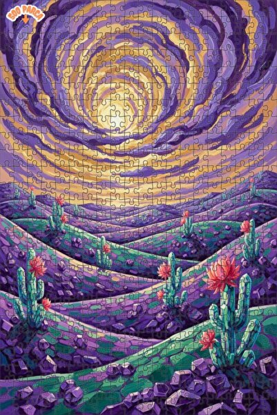 Teona Ahşap لغز خشبي بإطار ذو طابقين بمظهر لوحة زيتية لمنظر صحراوي 500 قطعة 5...